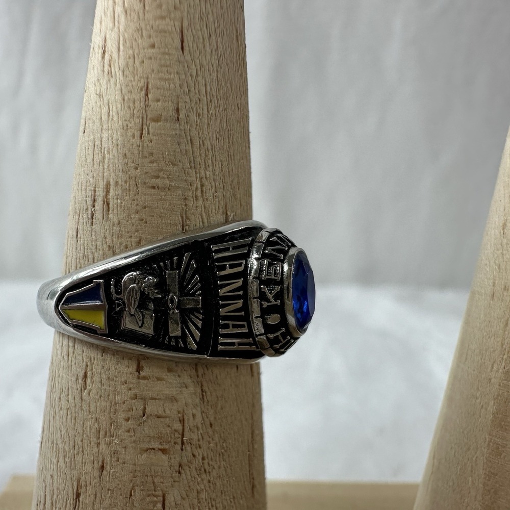 Keystone Valadium Kennedy High School Class Ring Silver Tone Size 7 2015 Hannah - Picture 3 of 8